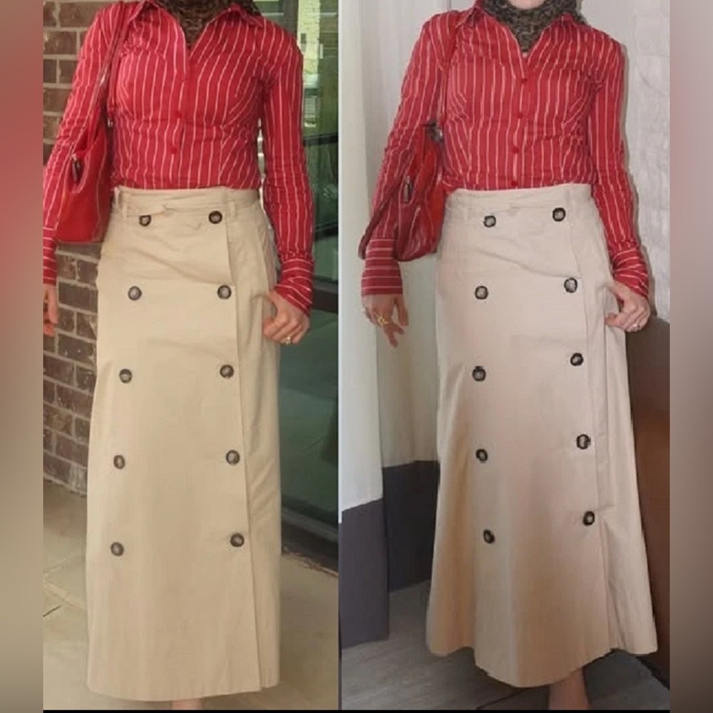 🔥🔥Zara Beige Button-Down Women's Skirt - Picture 2 of 6